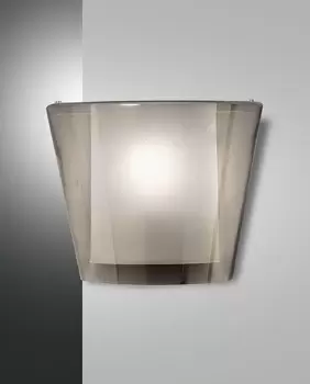 image of Viki Wall Uplight Transparent Grey Glass, E27