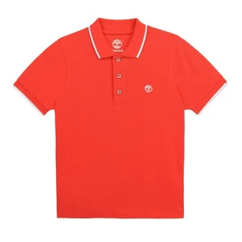 Image of Timberland HOLLI boys's Childrens polo shirt in Red - Sizes 14 years