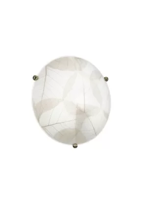 Image of EDEN 2 Light Patterned Glass Flush Ceiling Light Brown 30cm