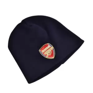 image of Arsenal Core Unisex Knitted Beanie (One Size) (Navy Blue)