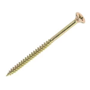 Image of Goldscrew Yellow zinc plated Carbon Steel Woodscrews Dia6mm L130mm Pack of 50