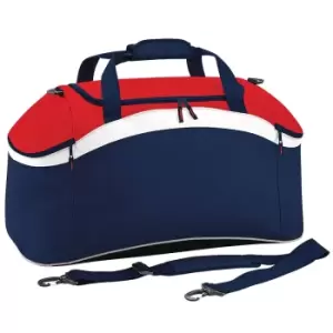 Image of Bagbase Teamwear Sport Holdall/Duffle Bag (54 Litres) (pack Of 2) (one Size, French Navy/ Classic Red/ White)