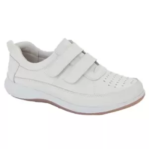 Image of Boulevard Womens/Ladies Leather Wide Casual Shoes (7 UK) (White)