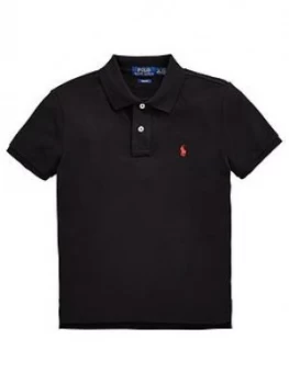 Image of Ralph Lauren Boys Classic Short Sleeve Polo Shirt - Black, Size 10-12 Years, M