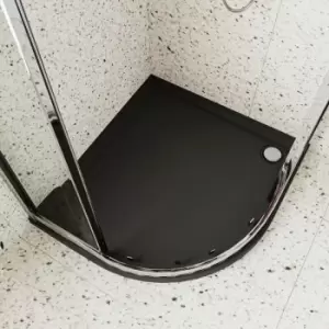 Offset Quadrant Left Handed Shower Tray 900mm x 760mm - Slate Grey - Hudson Reed