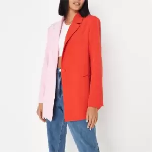 image of Missguided Tailored Colourblock Oversized Blazer - Multi