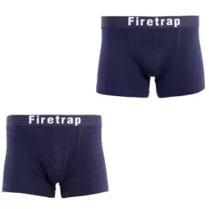 image of Firetrap 2 Pack Boxer Shorts - Blue