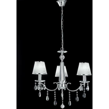 Image of Fan Europe Lighting - Fan Europe BOEME 3 Light Chandeliers with Shades Chrome, Crystals And 68cm