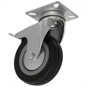 image of Sealey SCW1100SPL Castor Wheel Swivel Plate with Brake Ø100mm