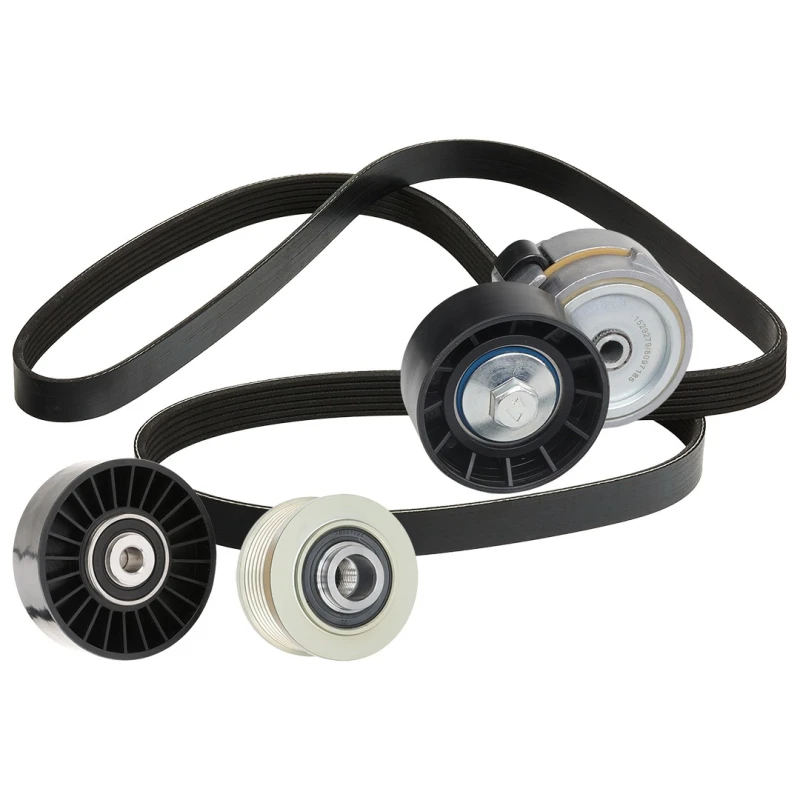 Image of RIDEX 542R0317 V-ribbed belt set Check alternator freewheel clutch & replace if necessary, Pulleys: with freewheel belt pulley V-Ribbed Belt Set (542