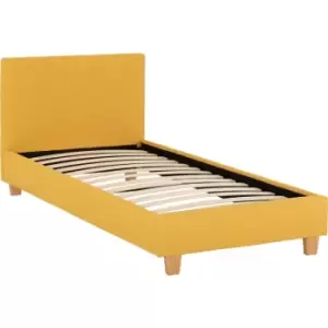 image of Seconique - Prado 90 x 190 uk 3ft Single Mustard Fabric Bed Frame