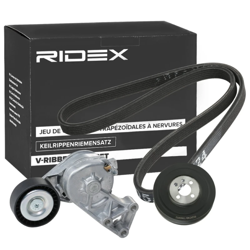 Image of RIDEX 542R0772 V-ribbed belt set Pulleys: with crankshaft pulley V-Ribbed Belt Set (542)