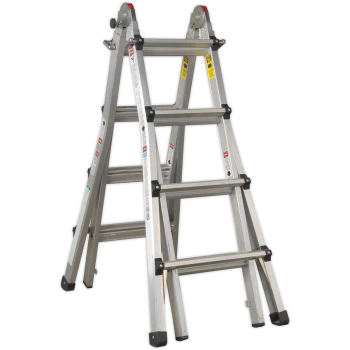 image of Sealey Telescopic 4 Way Combination Ladder 4.5m