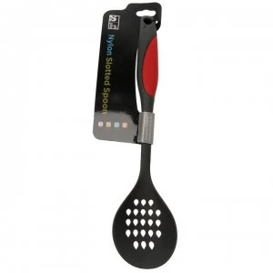 image of CASA Nylon Slotted Spoon - Grey/Red