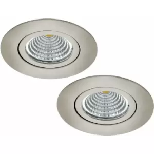 Image of 2 pack Wall / Ceiling Recess Round Downlight Satin Nickel Spotlight 6W led