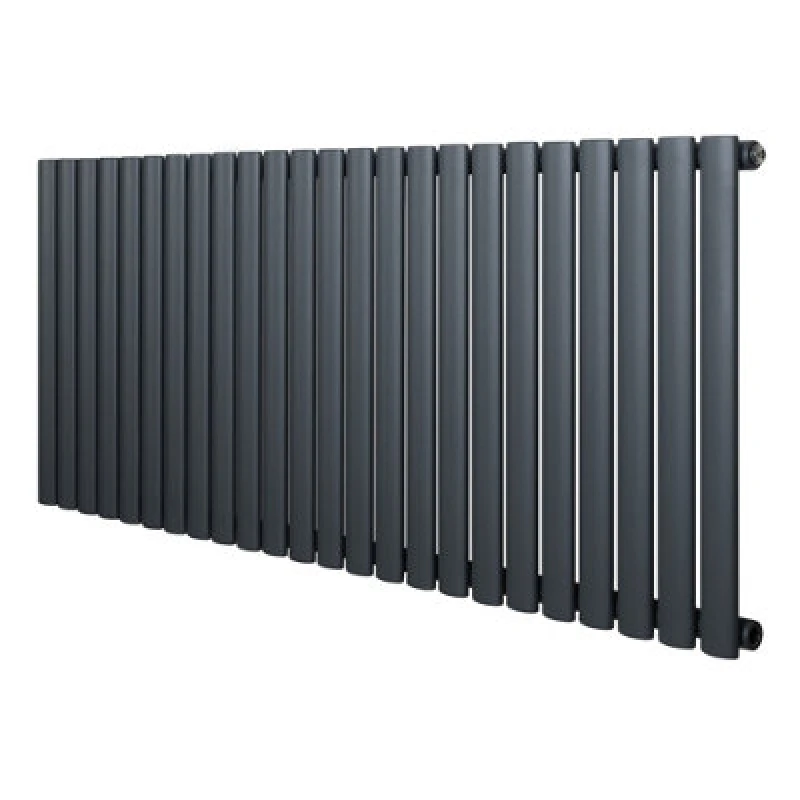 Image of Monstershop Oval Single Column Radiator - 600 x 1440mm - Anthracite Grey Grey Unisex