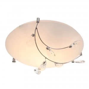 image of Litecraft Kali Opal Flush Ceiling Light