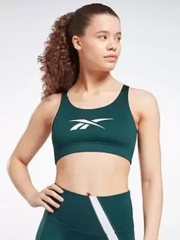 Image of Reebok Workout Ready Sports Bra, Green, Size L, Women