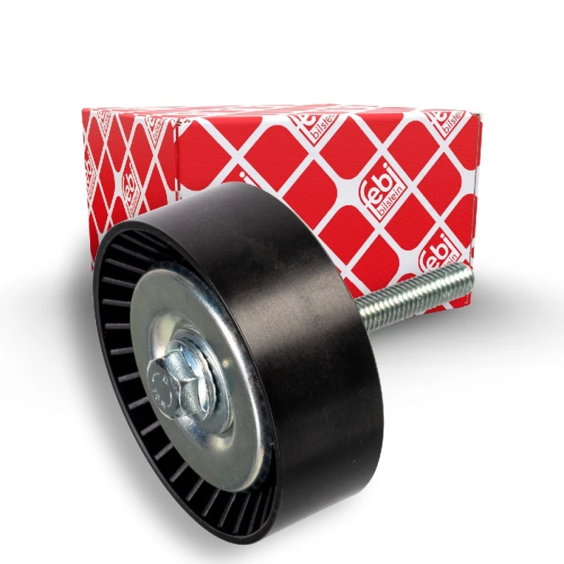 Image of FEBI BILSTEIN 33977 Idler Pulley with screw Plastic Deflection/Guide Pulley,v-ribbed belt (312)