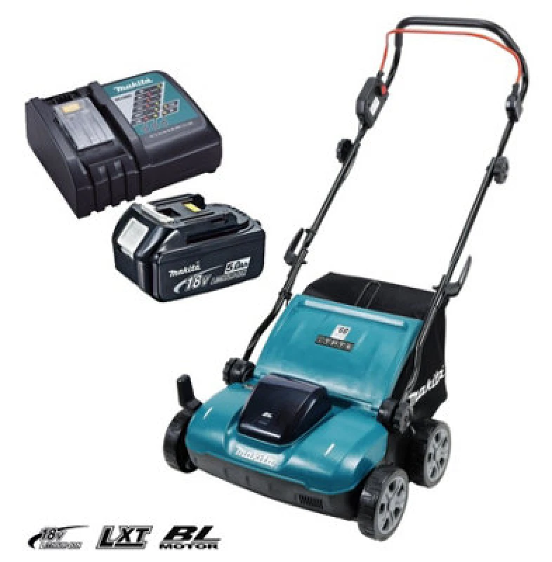 Image of Makita DUV320 18v LXT Cordless Brushless Scarifier 320mm DUV320RT Batteries: 1 x 5ah Li-ion