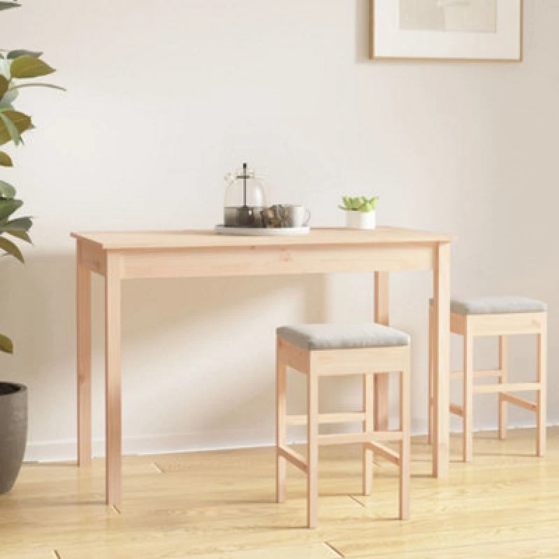Image of Vidaxl Dining Table 110X55X75cm Solid Wood Pine, Brown 814249