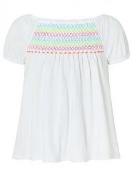 Image of Monsoon Girls S.E.W. Peri Pom Pom Top - Ivory