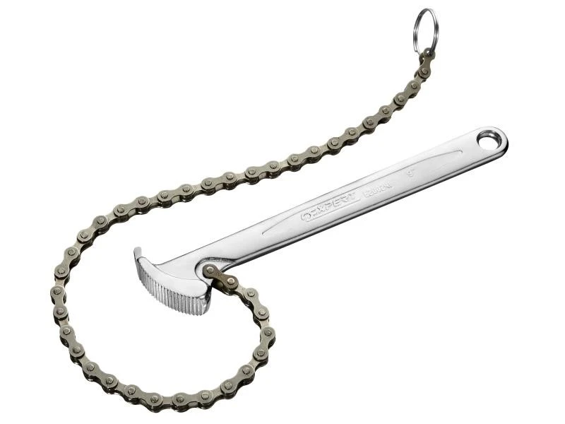 Image of Expert by Facom Oil Filter and Pipework Chain Wrench E200241 Capacity: 160mm