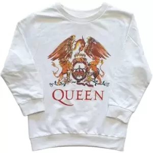 image of Queen - Classic Crest Kids 11-12 Years Sweatshirt - White