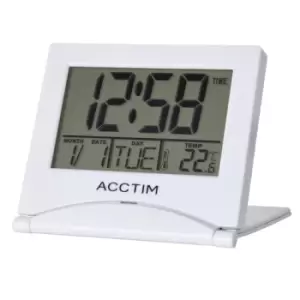 image of Acctim Mini Flip II Travel LCD Alarm Clock White