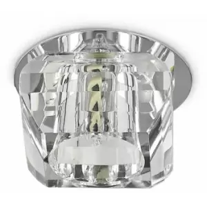 Image of Netlighting Soul 1 Light Square Recessed Ceiling Spotlight Crystal, G9