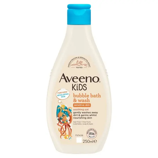 Image of Aveeno Kids Bubble Bath & Wash 250ml