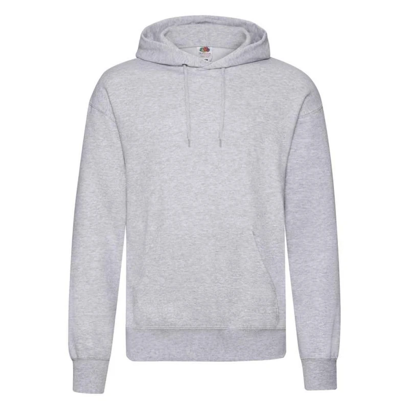 Image of Fruit Of The Loom Fruit of the Loom Men Classic Heather Hooded Sweatshirt in Grey Size: Small Grey S Male 5063470797615
