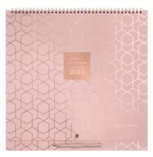 Image of Matilda Myres Pink Square Wall Planner Calendar 2023