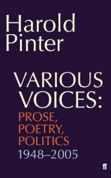 Image of Various Voices by Harold Pinter Paperback