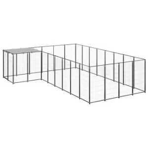 image of Vidaxl Dog Kennel Black 10.89 M Steel