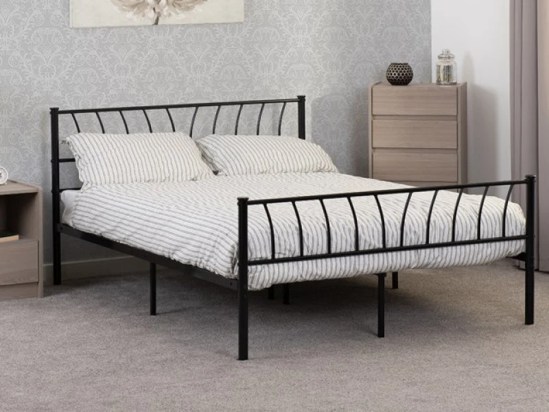Image of Seconique Harlow 4ft6 Double Black Metal Bed Frame