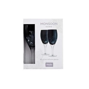 Denby Monsoon Chrysanthemum Red Wine Glass Pack Of 2