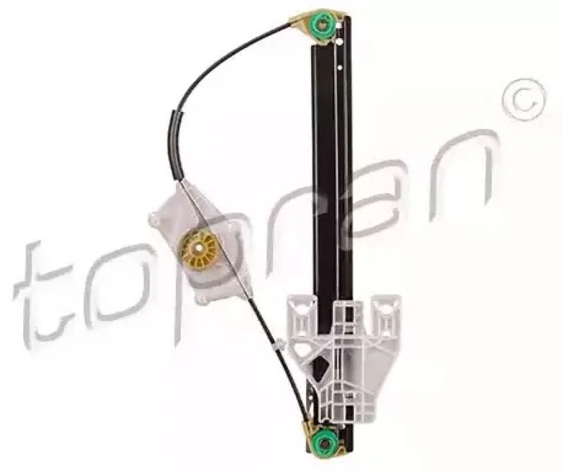 Image of TOPRAN 114 695 Window regulator Left Rear, Operating Mode: Electric, without electric motor Window Winder (1561)
