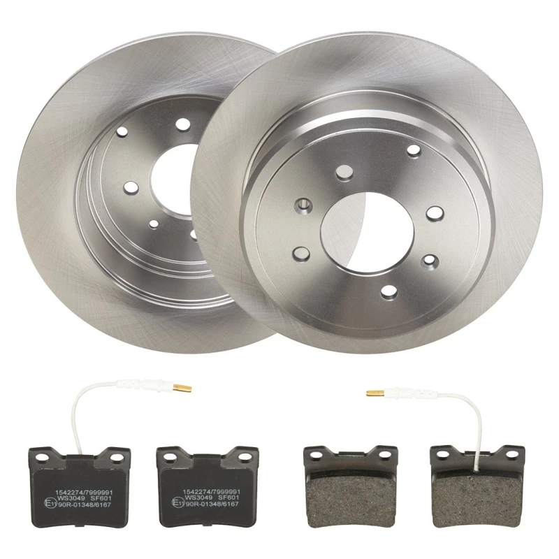 Image of RIDEX 3405B2165 Brake disc and pads set Rear Axle, Brake Disc Type: Solid, with integrated wear sensor Brake Set,disc brakes (3405)