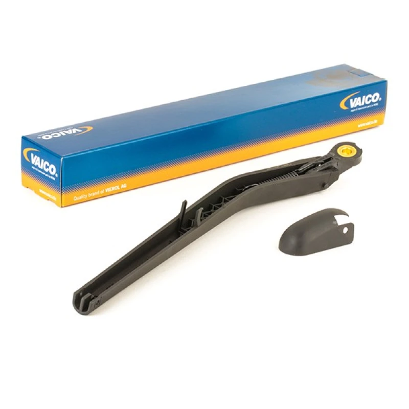 Image of VAICO V24-0403 Wiper Arm Original VAICO Quality, Rear, with cap GRP (Glass fibre Reinforced Plastic), PBT Wiper Arm,windscreen washer (301)