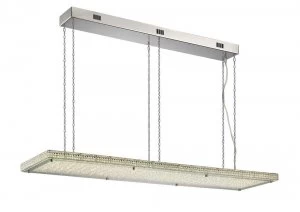 Image of Ceiling Pendant 68W 6120lm LED C, W Remote 3000, 6000K Stainless Steel, Crystal