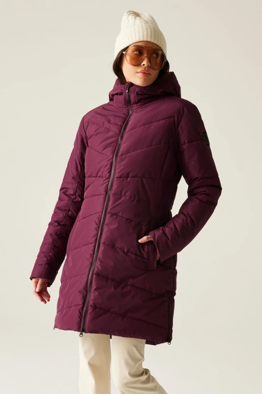 Image of Dare 2b Womens Striking Waterproof Insulated Padded Jacket in Purple Size: 18 Purple Female 18