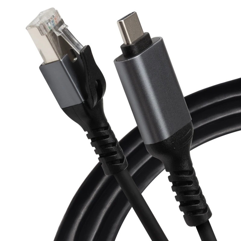 Image of Maplin USB-C to RJ45 Ethernet Cable - Black - 5m