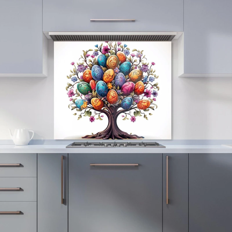Image of Warren Reed - Designer A Magical Easter Egg Tree Kitchen Splashback Size: 600mm x 750mm Multicolor Unisex 600mm x 750mm