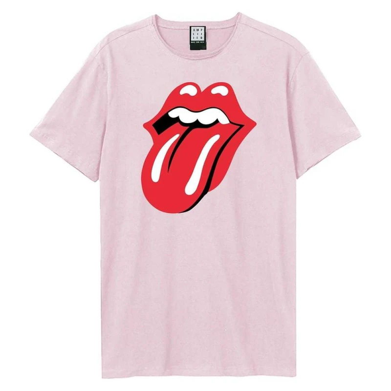 Image of Amplified Mens Tongue The Rolling Stones T-Shirt in Pink Size: XS Pink Male XS