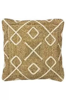 Image of Roolu Contrast Braided Jute Cushion