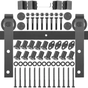 Image of VEVOR Sliding Barn Door Hardware Kit, 16FT Barn Door Kit, 330LBS Load-Bearing Double Barn Door Hardware Kit, Carbon Steel Barn Door Track, Darn Door f