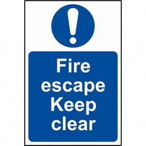 image of Scan Fire Escape Keep Clear Sign 200mm 300mm Standard