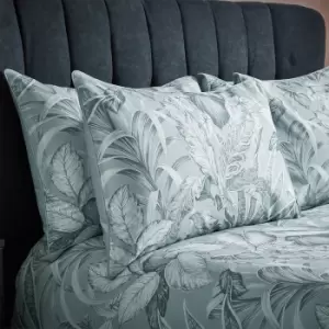 Image of Tivoli Tropical Printed Piped Pillowcase Pair Cirrus