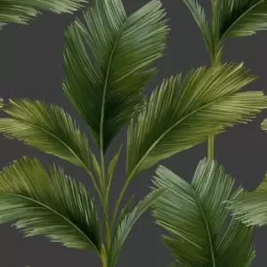 Image of Belgravia Decor Kailani Wallpaper - Charcoal & Green